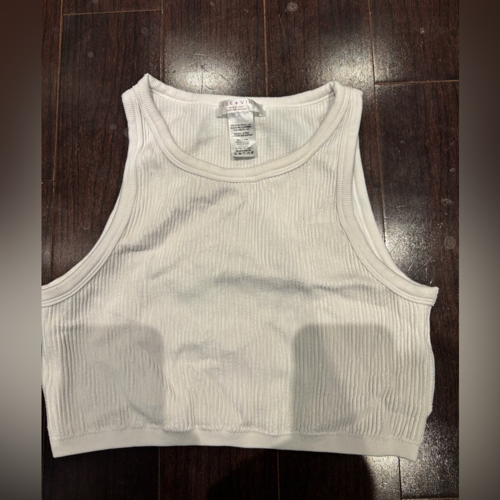 Classic White Ribbed Crop Top